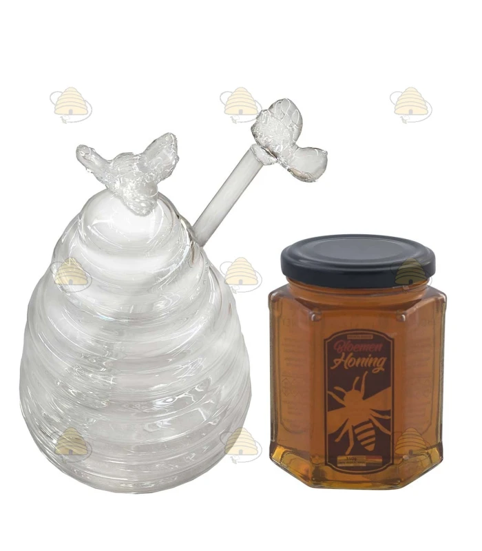Glas Honigglas klein und 350 Gramm Honig